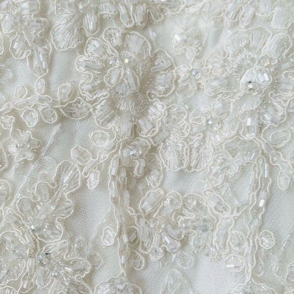 Tania Olsen Couture Wedding Dress Size 4 Ivory High Neck Beaded Halter Neck Gown - Picture 7 of 16